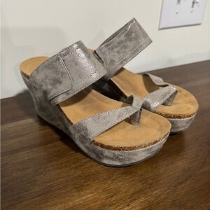 Stylish Gray Wedge Sandals